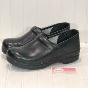 Dansko Black Leather Mules